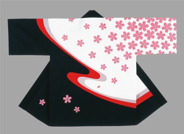 画像1: 【大人法被】桜　処分価格ハッピ はっぴ 半纏　在庫限定売り切れ御免 (1)