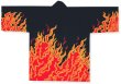 画像2: 【大人法被】人気の炎　黒 ハッピ はっぴ 半纏 (2)