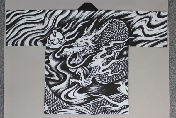 画像1: 【大人法被】巴　獅子毛　卍　赤　処分価格ハッピ はっぴ 半纏　在庫限定売り切れ御免 (1)